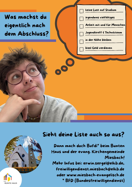 Werbung für die Bufdi Stelle 2026-27